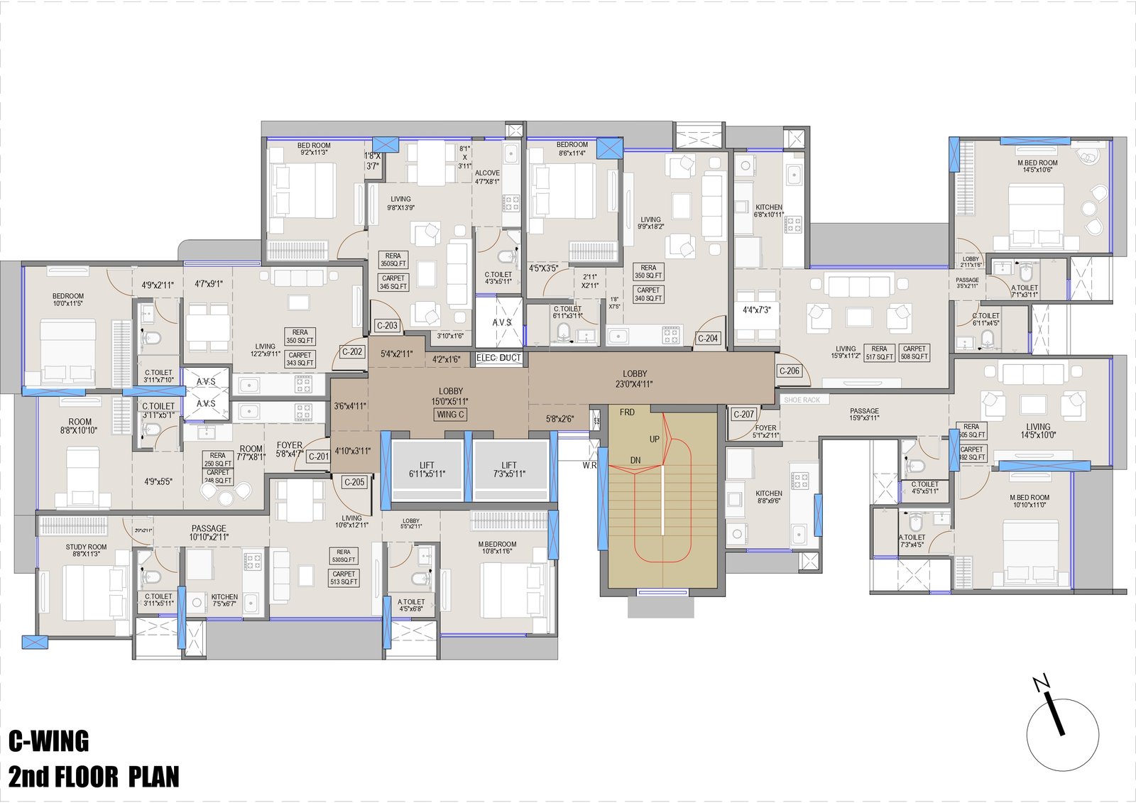 C Wing Floor Plan View - JET ANANTA - ANDHERI WEST, MUMBAI BY JET REALTY